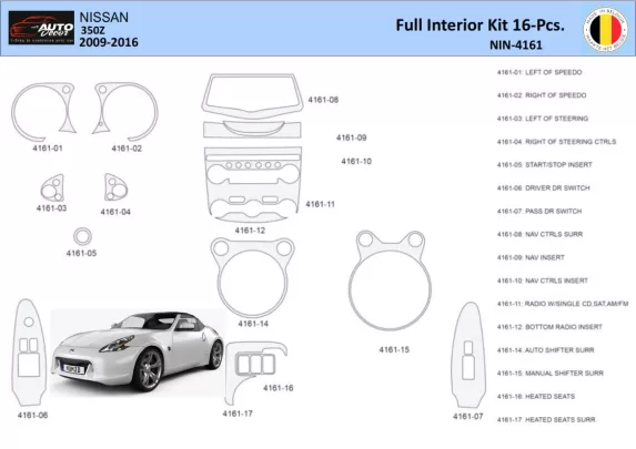 Nissan 370Z-2009 Interieur WHZ Dashboard sierset 16 delig - 1