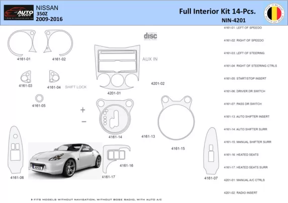Nissan 370Z-2009 Interieur WHZ Dashboard sierset 14 delig - 1