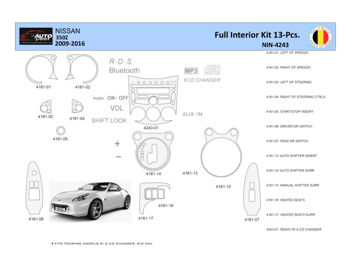 Nissan 370Z-2009 Interieur WHZ Dashboard sierset 13 delig - 1