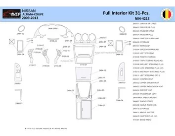Nissan Altima 2009-2013 Intérieur WHZ Kit de garniture de tableau de bord 31 pièces - 1