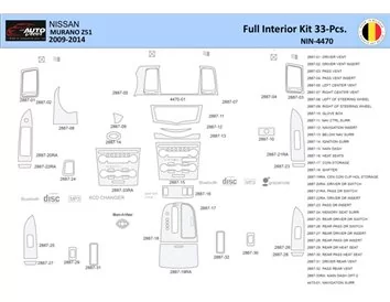 Nissan Murano 2011 Interieur WHZ Dashboard trim kit 33 delig - 1