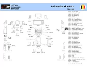 Nissan Murano I 2003 Interior WHZ Dashboard trim kit 46 Parts - 1 - Interior Dash Trim Kit