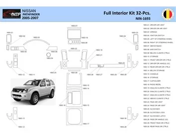 Nissan Pathfinder 205 Intérieur WHZ Kit de garniture de tableau de bord 32 pièces - 1