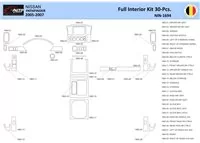 Nissan Pathfinder 205 Intérieur WHZ Kit de garniture de tableau de bord 30 pièces - 1