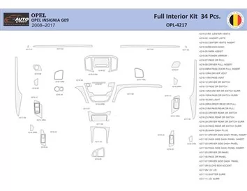 Opel Insignia 2008-2013 Intérieur WHZ Kit de garniture de tableau de bord 34 pièces - 1