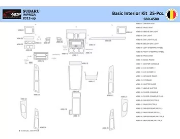 Subaru Impreza 2012 Intérieur WHZ Kit de garniture de tableau de bord 25 pièces - 1
