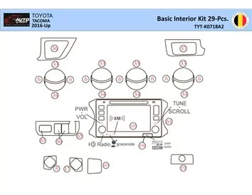 Toyota Tacoma 2016-2021 Intérieur WHZ Kit de garniture de tableau de bord 29 pièces - 1