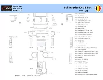 Toyota 4Runner 2010-2014 Intérieur WHZ Kit de garniture de tableau de bord 33 pièces - 1