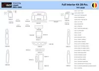 Toyota Camry 2005-2006 Intérieur WHZ Kit de garniture de tableau de bord 28 pièces - 1
