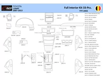 Toyota Camry 2006-2013 Intérieur WHZ Kit de garniture de tableau de bord 33 pièces - 1