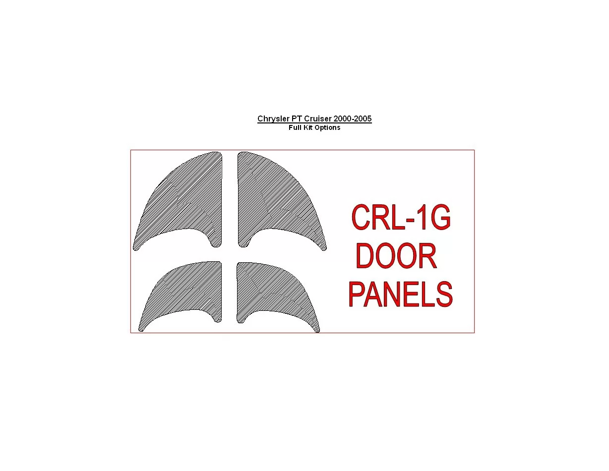 Panneaux de porte Chrysler PT Cruiser 2001-2005, ensemble de 4 pièces Kit de garniture de tableau de bord intérieur BD - 1