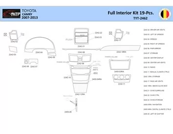 Toyota Camry 2006-2013 Intérieur WHZ Kit de garniture de tableau de bord 19 pièces - 1