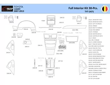 Toyota Camry 2006-2013 Intérieur WHZ Kit de garniture de tableau de bord 30 pièces - 1