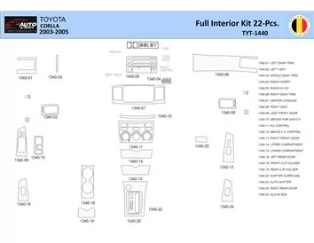 Toyota Corolla 2003 Interieur WHZ Dashboard trim kit 22 delig - 1