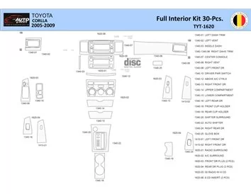 Toyota Corolla 2005 Interior WHZ Dashboard trim kit 30 Parts - 1 - Interior Dash Trim Kit