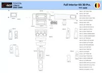 Toyota Corolla 2005 Interieur WHZ Dashboard trim kit 30 delig - 1