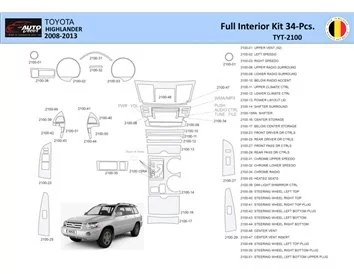 Toyota Highlander 2008-2013 Interieur WHZ Dashboard trim kit 34 Delig - 1