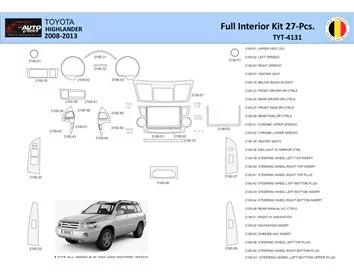 Toyota Highlander 2008-2013 Interieur WHZ Dashboard trim kit 27 delig - 1