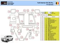 Toyota Highlander 2013-2016 Intérieur WHZ Kit de garniture de tableau de bord 26 pièces - 1