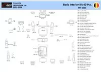 Toyota LandCruiser 2002-2006 Intérieur WHZ Kit de garniture de tableau de bord 40 pièces - 1