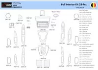 Toyota Yaris 2006-2013 Intérieur WHZ Kit de garniture de tableau de bord 28 pièces - 1