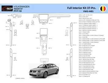 Volkswagen Passat B7-5 2014 Interior WHZ Dashboard trim kit 37 Parts - 1 - Interior Dash Trim Kit
