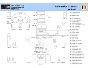 Volkswagen Touareg 2003-2007 Intérieur WHZ Kit d'habillage tableau de bord 39 Pièces - 1