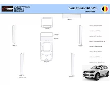 Volkswagen Touareg II 2010-2018 Intérieur WHZ Kit habillage tableau de bord 9 Pièces - 1