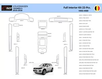 Volkswagen Touareg II 2010-2018 Intérieur WHZ Kit habillage tableau de bord 22 Pièces - 1