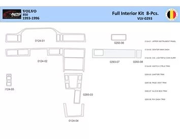 Volvo 850 1993-1996 Intérieur WHZ Kit de garniture de tableau de bord 8 pièces - 1
