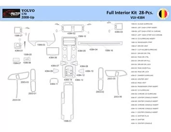 Volvo C70 2008 Intérieur WHZ Kit garniture tableau de bord 28 Pièces - 1