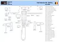 Volvo C70 2008 Interior WHZ Dashboard trim kit 28 Parts - 1 - Interior Dash Trim Kit