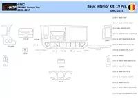 GMC Savana 2008-2020 Intérieur WHZ Kit de garniture de tableau de bord 19 pièces - 1