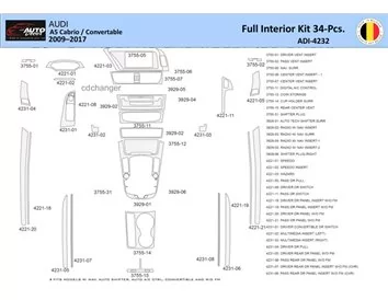 Audi A5 Cabrio 2008–2016 Intérieur WHZ Kit de garniture de tableau de bord 40 pièces - 1