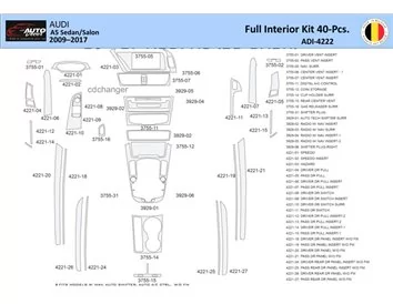 Audi A5 2008–2016 Intérieur WHZ Kit de décoration de tableau de bord 40 pièces - 1