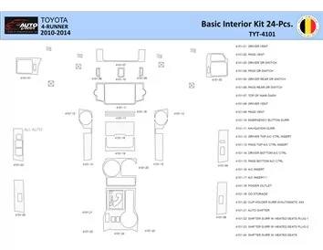 Toyota 4Runner 2010-2014 Intérieur WHZ Kit de garniture de tableau de bord 33 pièces - 1