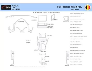 Honda Civic X 2012-2015 Intérieur WHZ Kit de garniture de tableau de bord 20 pièces - 1