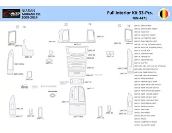 Nissan Murano 2011 Intérieur WHZ Kit garniture tableau de bord 33 Pièces - 1
