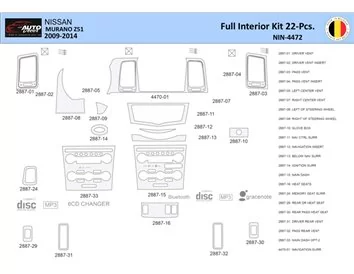 Nissan Murano 2011 Interieur WHZ Dashboard trim kit 22 delig - 1