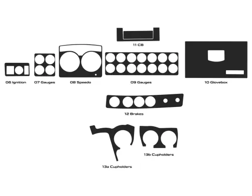 Camion Kenworth W900 - Année 2019-2022 Kit de garniture de tableau de bord complet de style intérieur - 1 Camion Kenworth W900 - Année 2019-2022 Kit de garniture de tableau de bord complet de style intérieur - 1