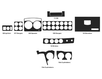 Kenworth W990 Camion - Année 2019-2022 Kit de garniture de tableau de bord complet de style intérieur - 1