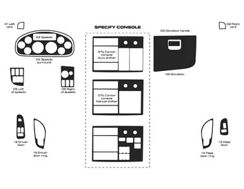 Camion Peterbilt 348 - Année 2014-2022 Kit de garniture de tableau de bord intérieur style cabine complet - 1