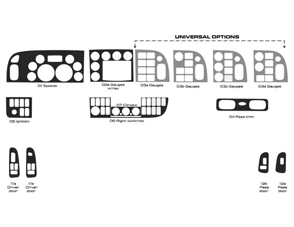Peterbilt 365 Truck - Jaar 2016-2021 Interieur Cabin Style Full Dash trim kit - 1