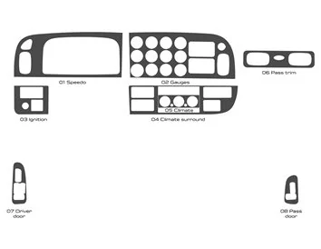 Peterbilt 365 (Truck) 2022-2023 Interieur Cabin Style Full Dash trim kit