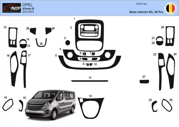 Opel Vivaro 01.2015 Inleg dashboard Interieurset aansluitend en pasgemaakt op he 30 -Teile - 1 Opel Vivaro 01.2015 Inleg dashboard Interieurset aansluitend en pasgemaakt op he 30 -Teile - 1