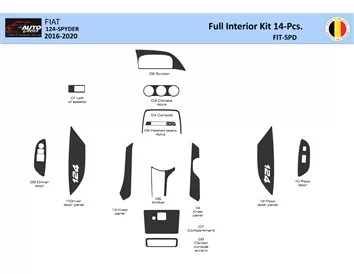 Fiat 124 Spyder 2012-2020 Interieur WHZ Dashboard trim kit 14 Delig - 1