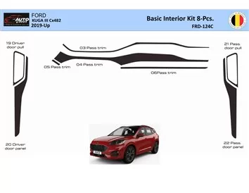 Ford Kuga III 2019-Up Intérieur WHZ Kit garniture de tableau de bord 8-Parts - 1