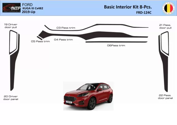 Ford Kuga III 2019-Up Intérieur WHZ Kit garniture de tableau de bord 8-Parts - 1 Ford Kuga III 2019-Up Intérieur WHZ Kit garniture de tableau de bord 8-Parts - 1
