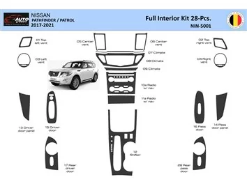Nissan Pathfinder Patrol 2017-2021 Interior WHZ Dashboard trim kit 28 Parts - 1 - Interior Dash Trim Kit