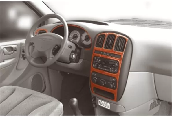 Chrysler Voyager 03.01-09.07 Kit de garniture de tableau de bord intérieur 3D Dash Trim Dekor 7-Parts - 1 Chrysler Voyager 03.01-09.07 Kit de garniture de tableau de bord intérieur 3D Dash Trim Dekor 7-Parts - 1